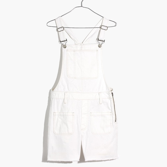 Madewell Pants - MADEWELL Adirondack Short Overalls in Tile White
